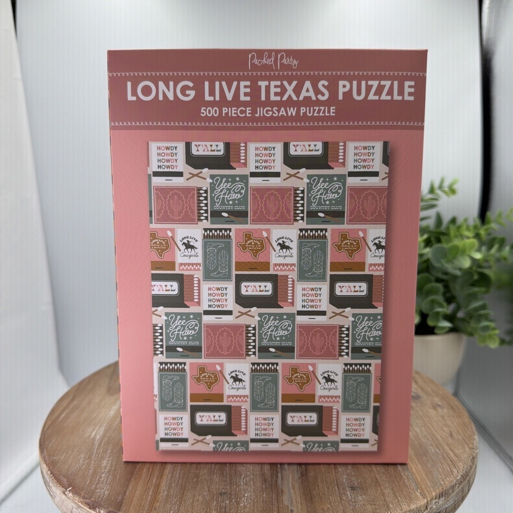 Packed Party Brand LONG LIVE TEXAS 500pc PUZZLE  COWGIRL  20.5x15"